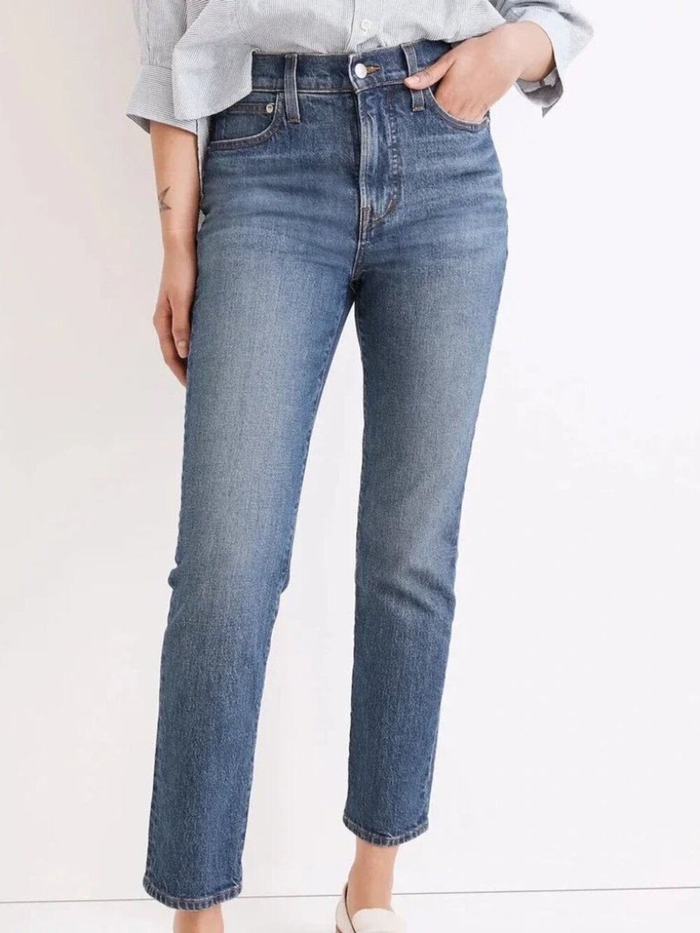 Madewell The Perfect Vintage Jeans Size 28 Drayton Wash ND504 Stretch Denim